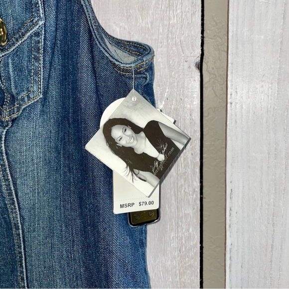 VINTAGE Baby Phat Blue Denim Vest with Gold Accents - Picture 4 of 5